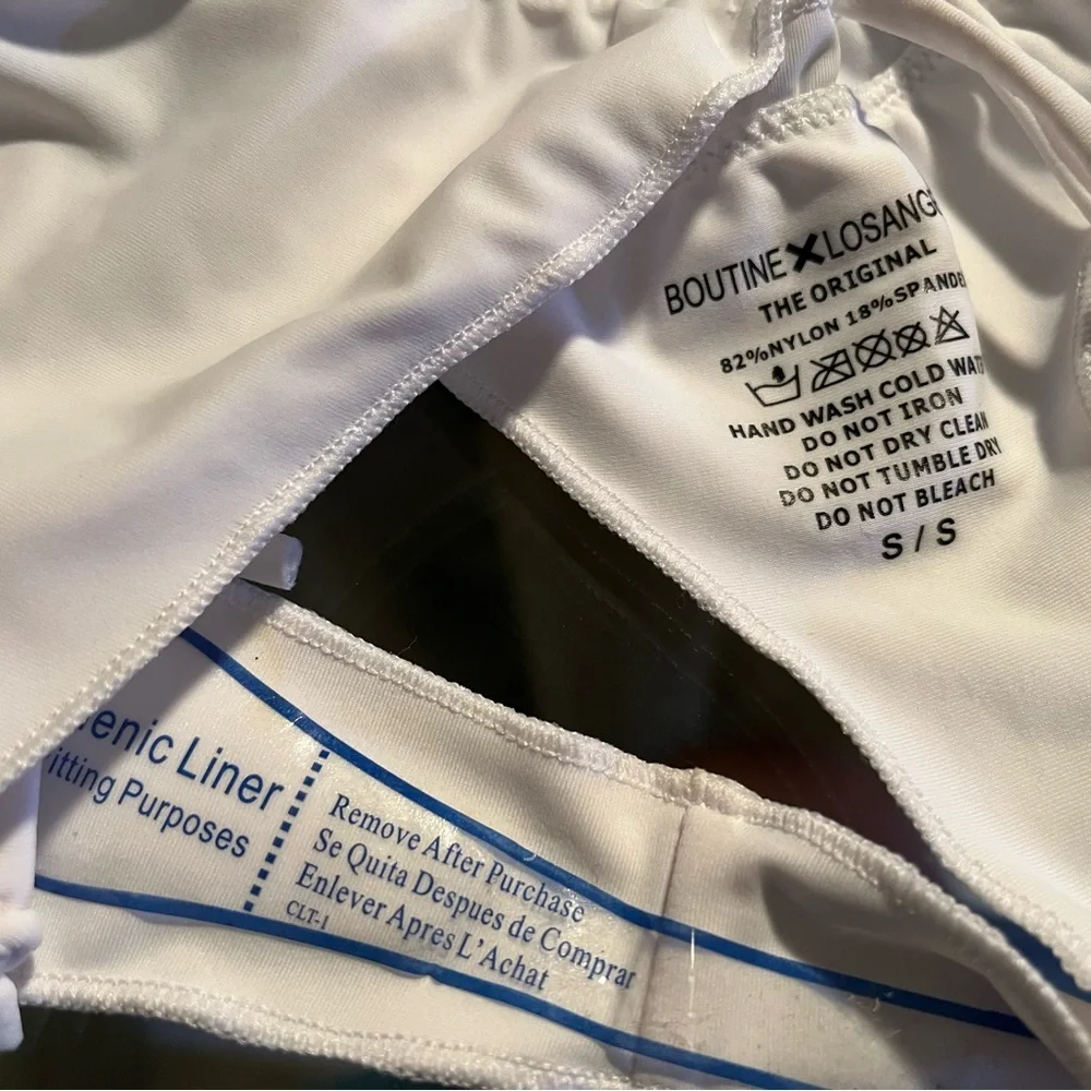 BOUTINE X LOS ANGELES White Ruffled String Bikini Set Size Small - Picture 5 of 5